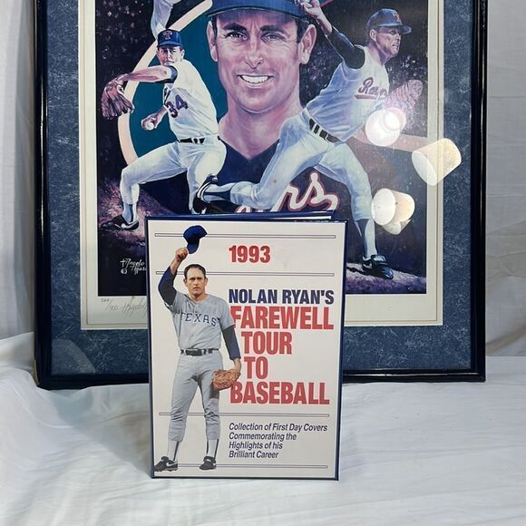 Nolan‎ Ryan Autographed signed Texas Rangers 1992 Angelo Marino framed poster - Picture 4 of 14
